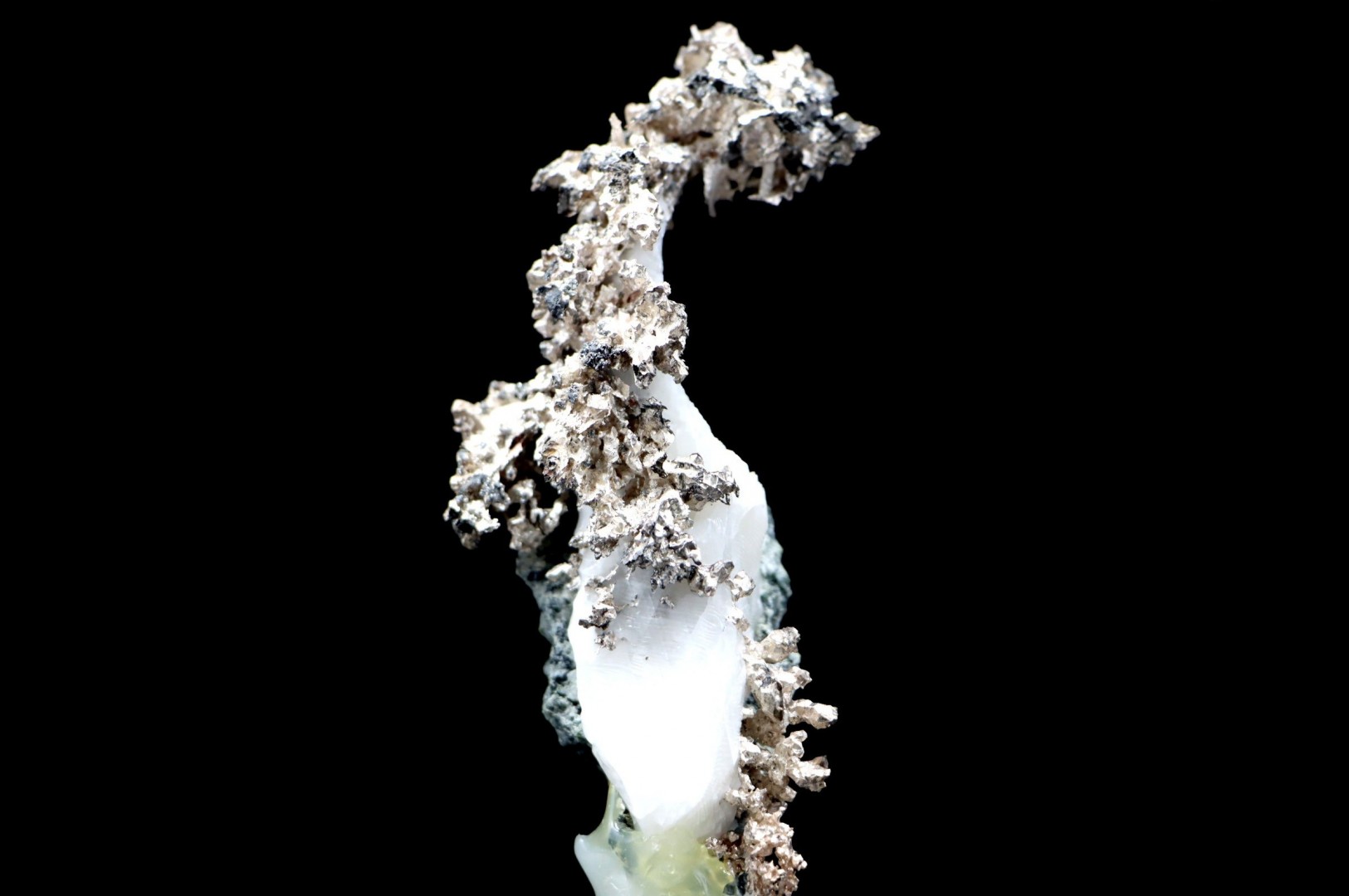 Native silver on calcite - Bou Azzer, Morocco