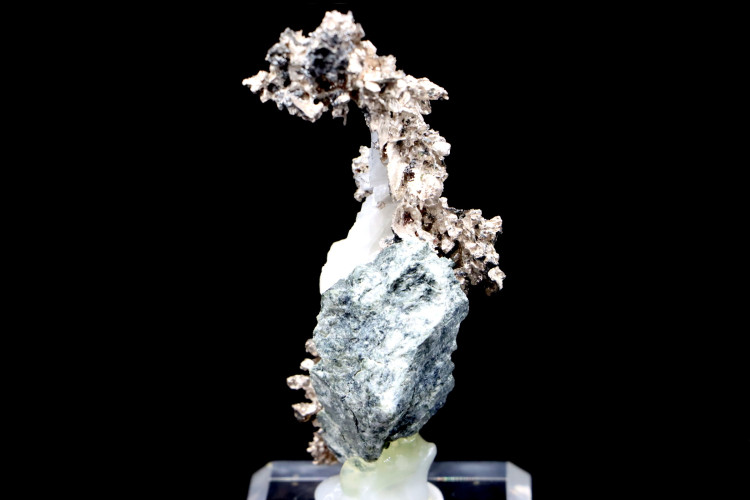 Native silver on calcite - Bou Azzer, Morocco